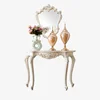 Antique Gold Silver Stroke Ivory White Cherry Brown Carved Rococo Baroque Furniture Console Table