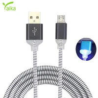 

Wholesale custom 3ft 6ft 10ft usb data extension cable with led light micro usb charger cable for iphone8 Android