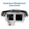 Outdoor IP66 waterproof double room monitoring security surveillance cctv camera housing heater fan sun shield wiper