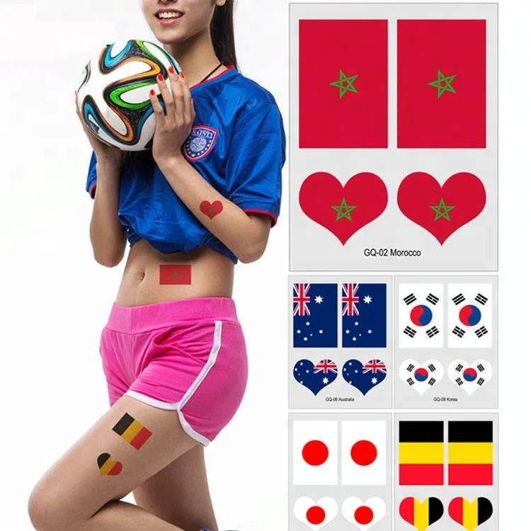 

customized country flag temporary tattoos for face