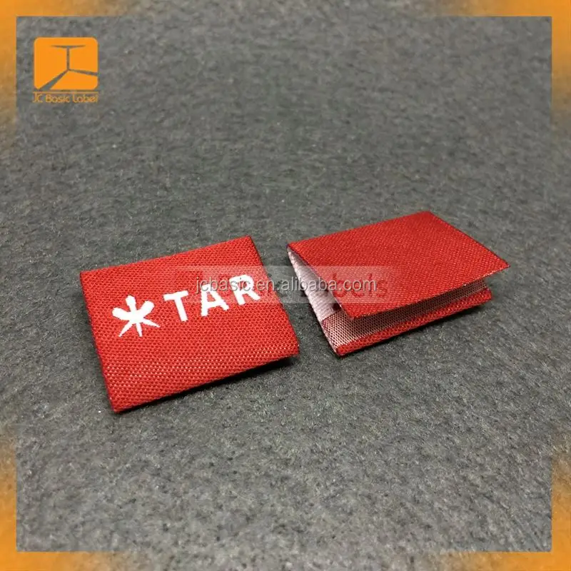 

Garment labels and tags, brand name 100% polyester fabric woven labels for clothing with wash instruction, Custom woven label