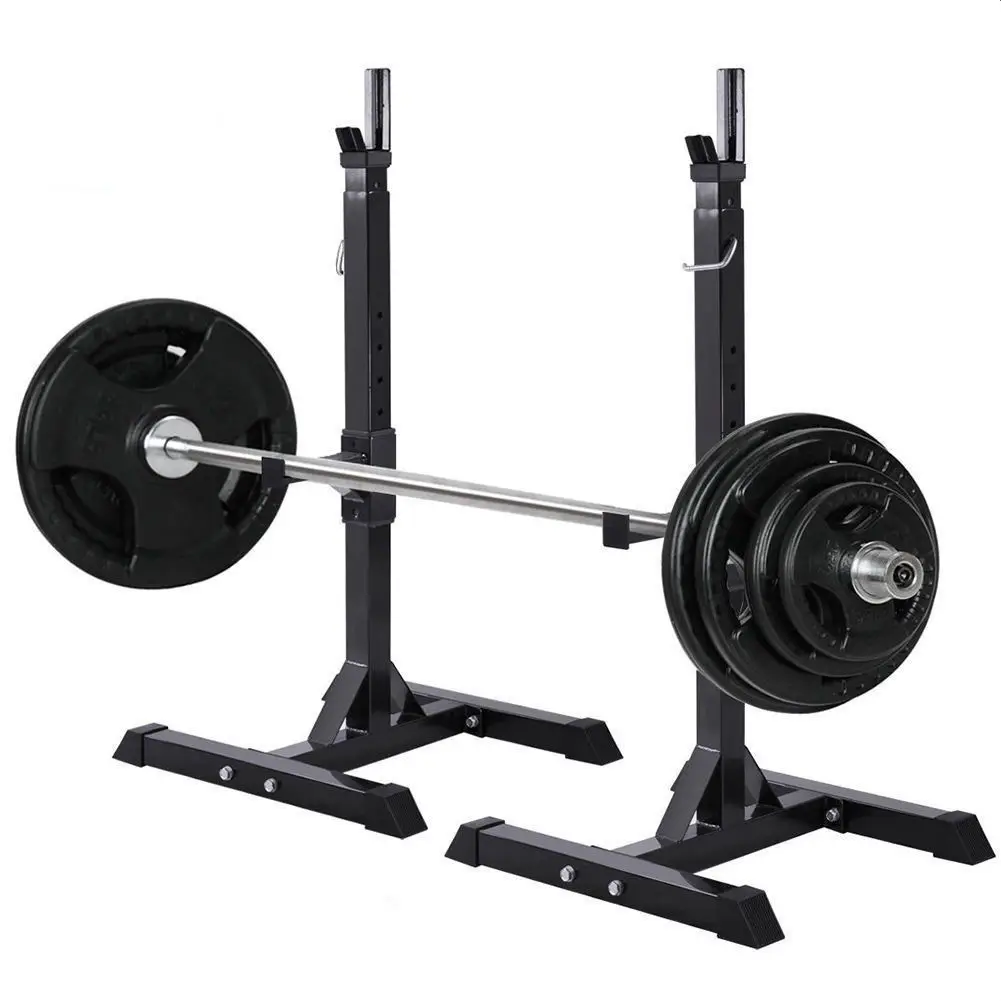 可调标准实心钢蹲架杠铃免费新闻长凳 1 对