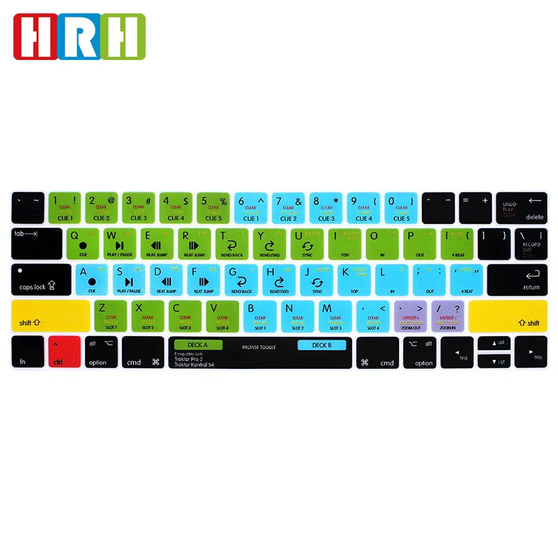 

Unique Waterproof Hot key Shortcuts Keyboard Cover Silicone Skins For Macbook Pro 13"15" Touch Bar for adobe lightroom, Customized