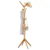 Bamboo Tree-Shaped Display Coat Stand with 4 Tiers 8 Hooks and Solid Feet for Clothes Scarves and Hats