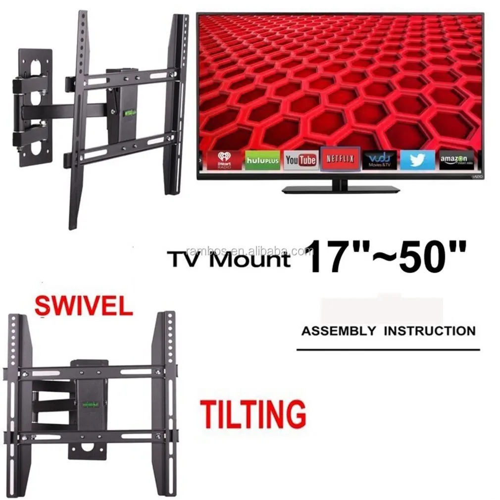 2022 Best Vertically Adjustable Tv Mount Removable Lcd 90 Degrees