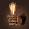 Wholesale Resin Fist Shape Deco Restaurant Hotel Bar Pub Cool Lighting Antique Bedside Reading lights European Retro Wall Lamp