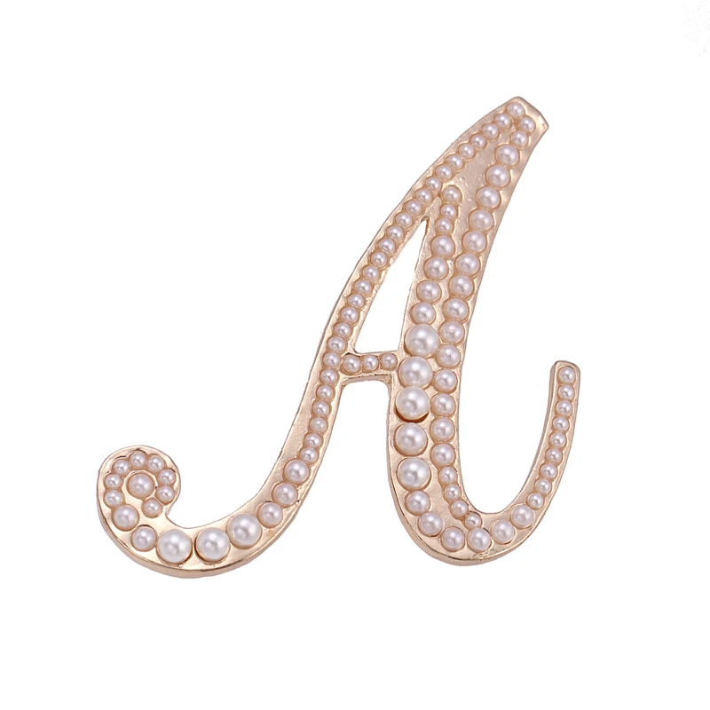 

Gold Alloy Alphabet English Letters A Alphabet Brooch Pin for Men Women Gift Jewelry