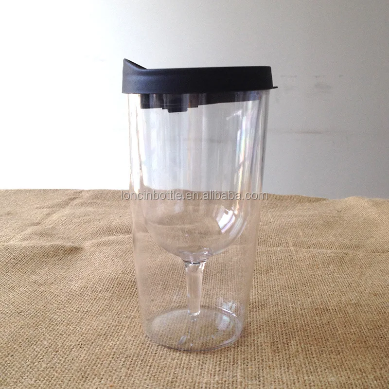 

Double Wall Insulated plastic Wine Glass Tumbler,double wall wine shot glasses,Travel Party Tumbler Adult Wine Sippy Cup