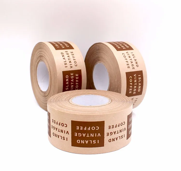 Water Activated Custom Printed Logo Paper Kraft Masking Tape Rolls 2 X 