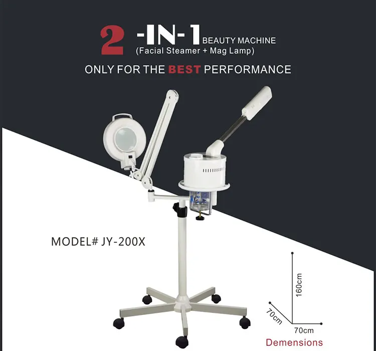 2in1 Beauty Machine Ozone Facial Steamer Magnifying Lamp With Stand