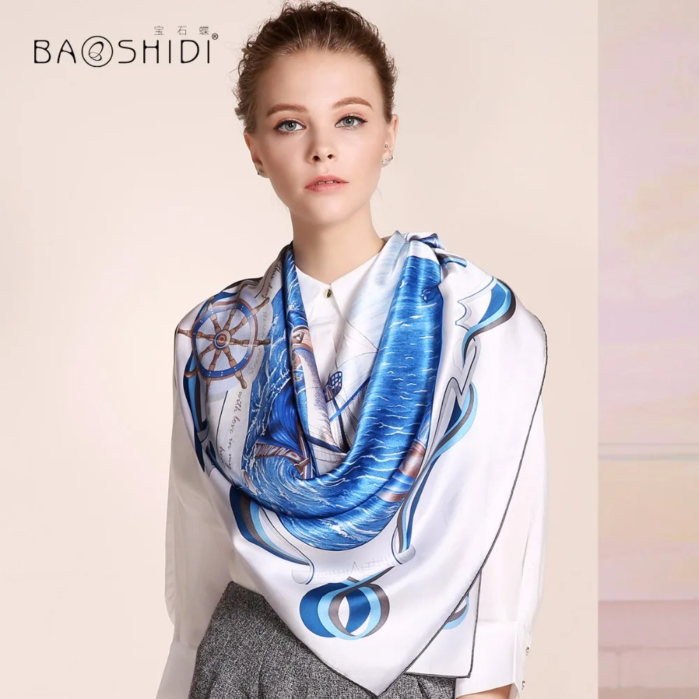 100 Silk Fashion Lady Infinity Elegant Design Top Brand Women Scarf