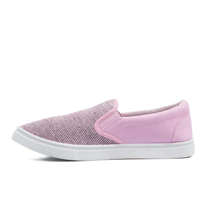 

2020 New Design Slip on Flat Canvas Ladies Shoes Women Sneakers