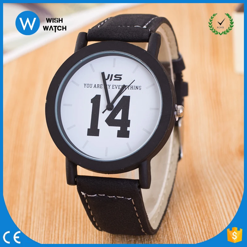 

5139 Latest Casual Design Number 14 JIS Brand YOU ARE MY SUNSHINE Personalized Leather Watches, Green;pick;black;yellow;blue;red;brown;white etc