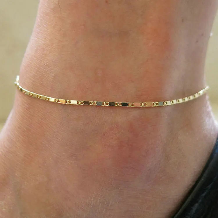 

New Style gold silver plating ankle link chain adjustable anklet bracelet for women