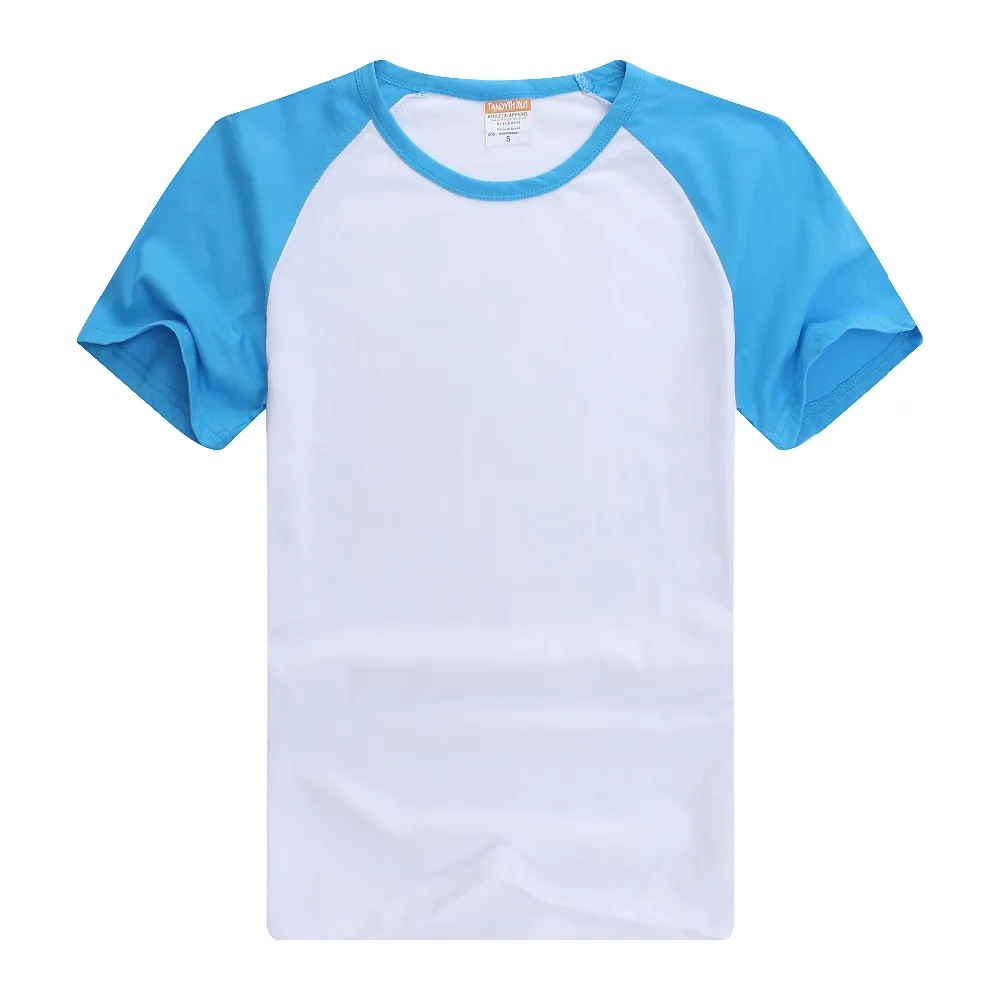 

high quality unisex 100 combed cotton raglan blank custom sublimation t-shirt for children, Black/red/blue/purple/yellow/light blue