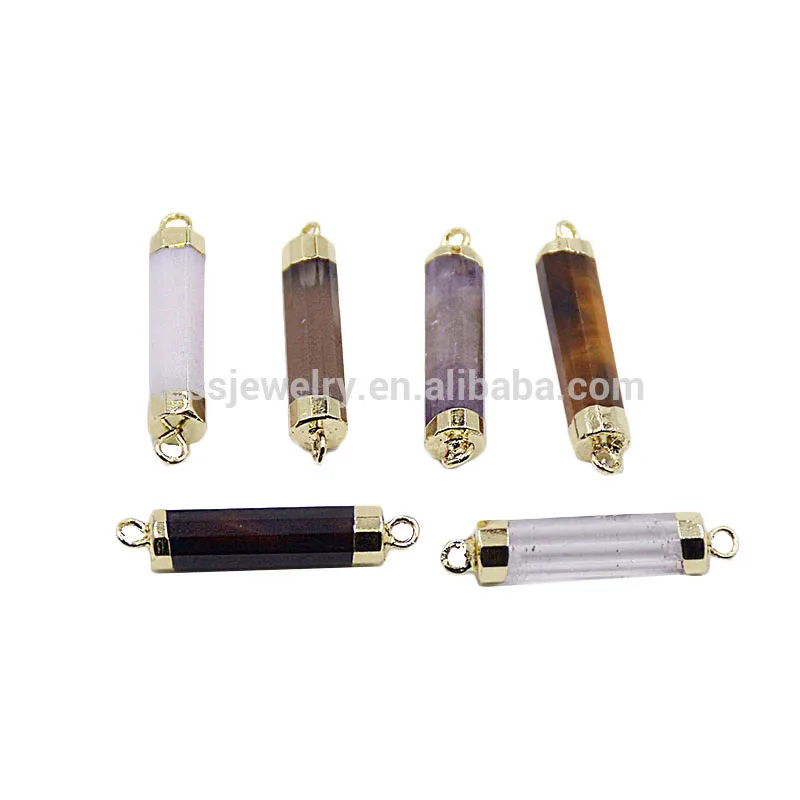 

Accessories Women Natural Pendant Connector Necklace Boho Gemstone Long Bar Connector Making Jewelry, Multi accessories women