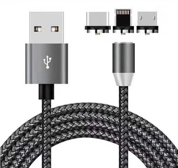 

SKW 3 in 1 Type C Micro Lightning Magnetic USB Charging Cable, Black;red;gold;silver