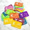 Silicone Rubber Printed Customized Pocket 26 Uppercase Lowercase Alphabet Children Educational Flash Card With Pp Box Storage