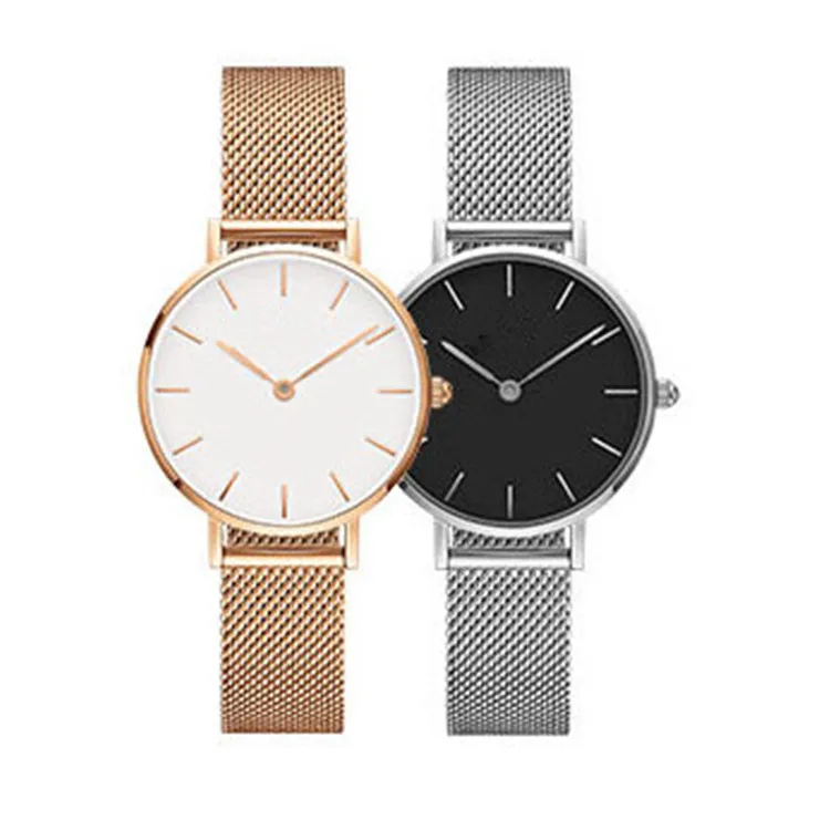 

Simple watches Japan Quartz Movement Waterproof Stainless Steel strap watch, Black;white;brown;camel;etc.