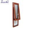 wood color aluminum frame chain winder windows window with flyscreen