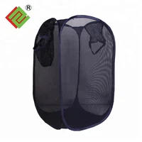 

High quality mesh cloth storage basket folding laundry bag & laundry basket