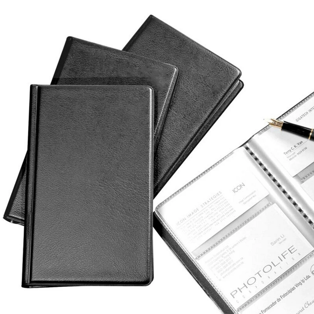 Pu Leather Cover With Transparent Pvc Cards Holder Book With 160 Cards ...