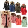 Women's Thicken Fleece Faux Fur Warm Winter Coat Hood Parka Overcoat Long Jacket S-3XL