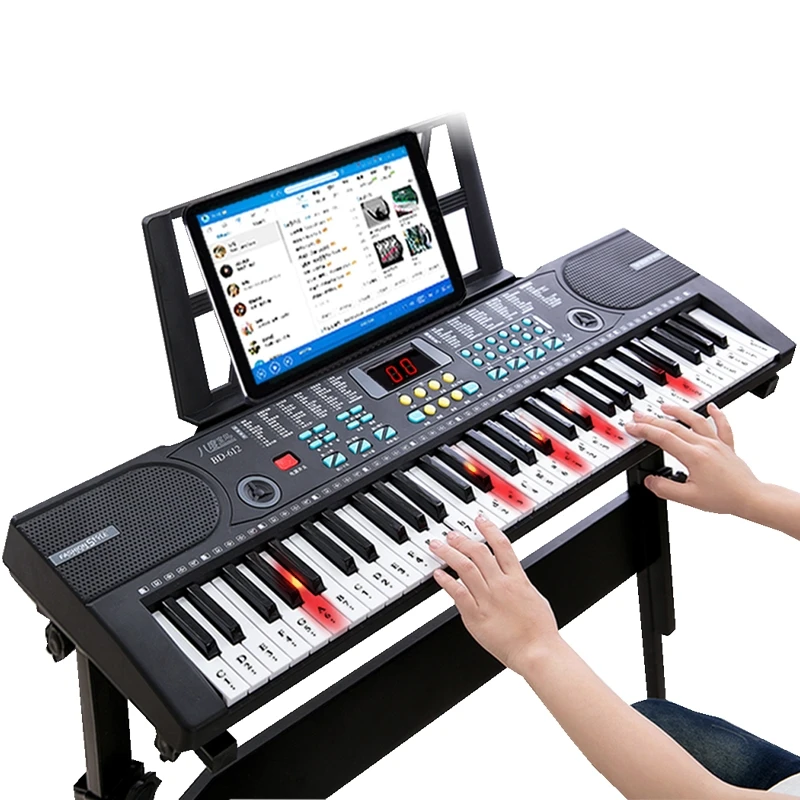 

61 touch response keys electric keyboard, oriental keyboard, electronic organ baby piano musical toys, Black/pink