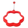 Housewares non-stick cooking pancake rings flower shaped silicone egg mould for frying with steel handle