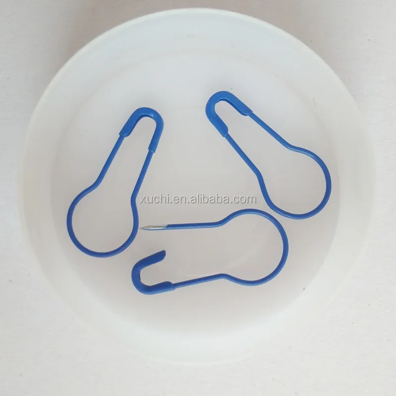 

New brass blue color bulb shape safety pin good for stitch marker