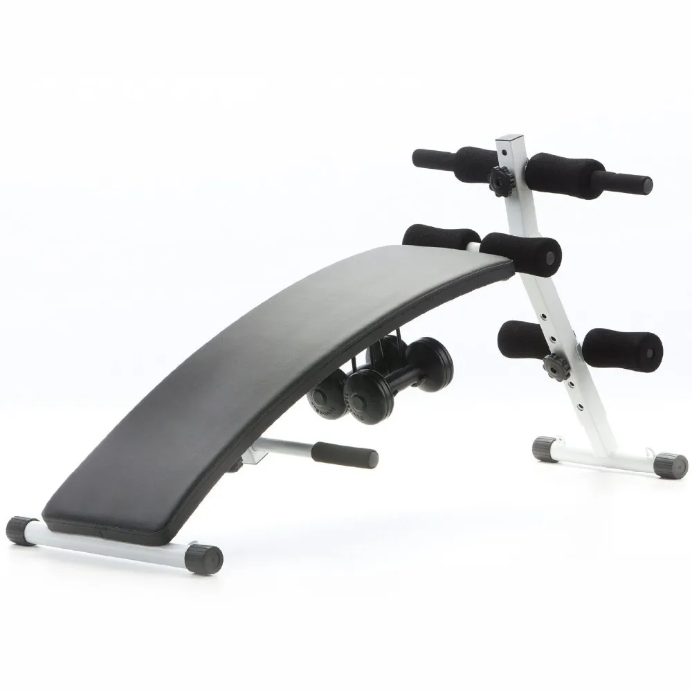 Curved Sit Up Weight Bench With 2 X 1kg Neoprene Dumbbells & 2 X