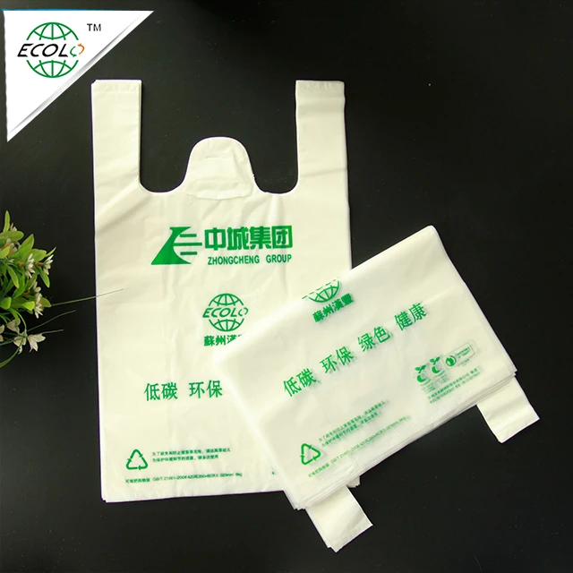 Biodegradable Corn Starch Plastic Vest Bags,Carrier Bag - Buy Biodegradable Vest Bags,Corn ...