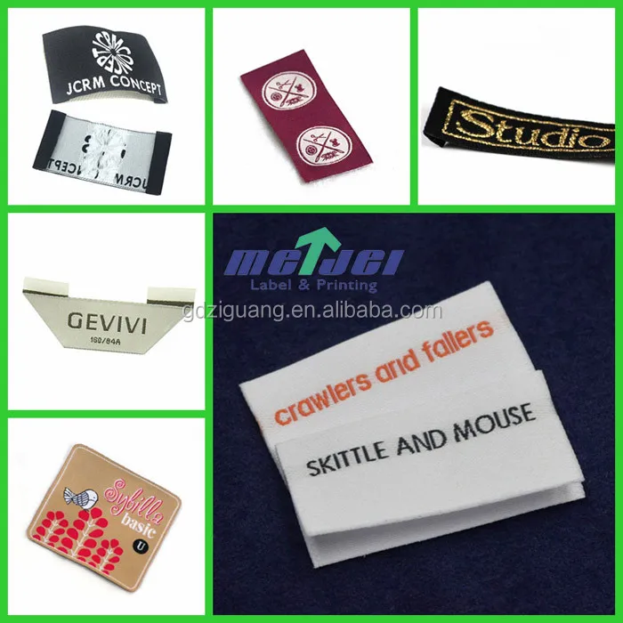 Luxury colorful design end fold size woven label for clothing