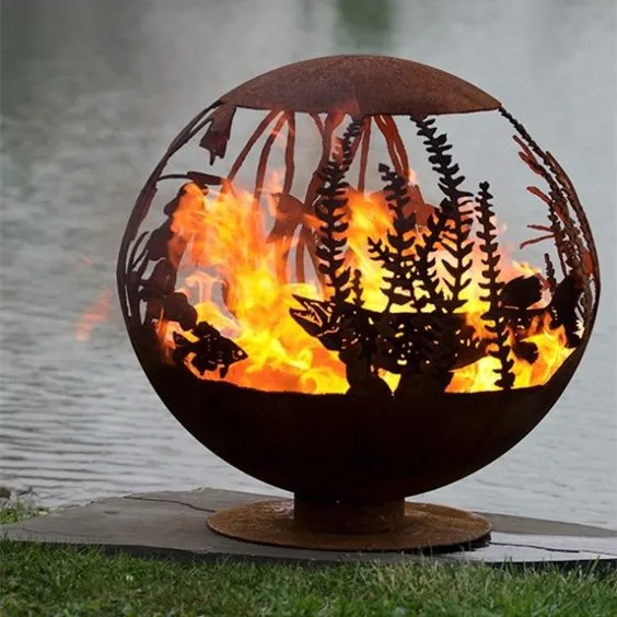 2018 New Design Outdoor Hollow Metal Spheres Fire Pit Buy Large