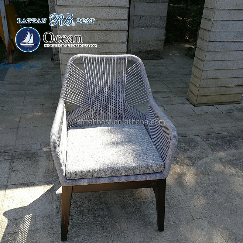 
Teak base rope chair dining chair 
