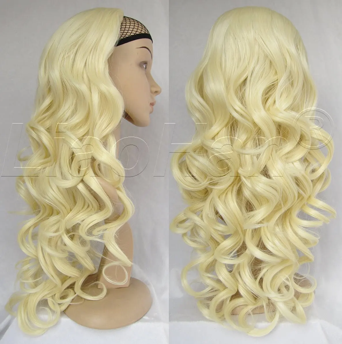 Buy Liaohan Bleach Blonde Wig Synthetic Half Wig Hair Fall Long