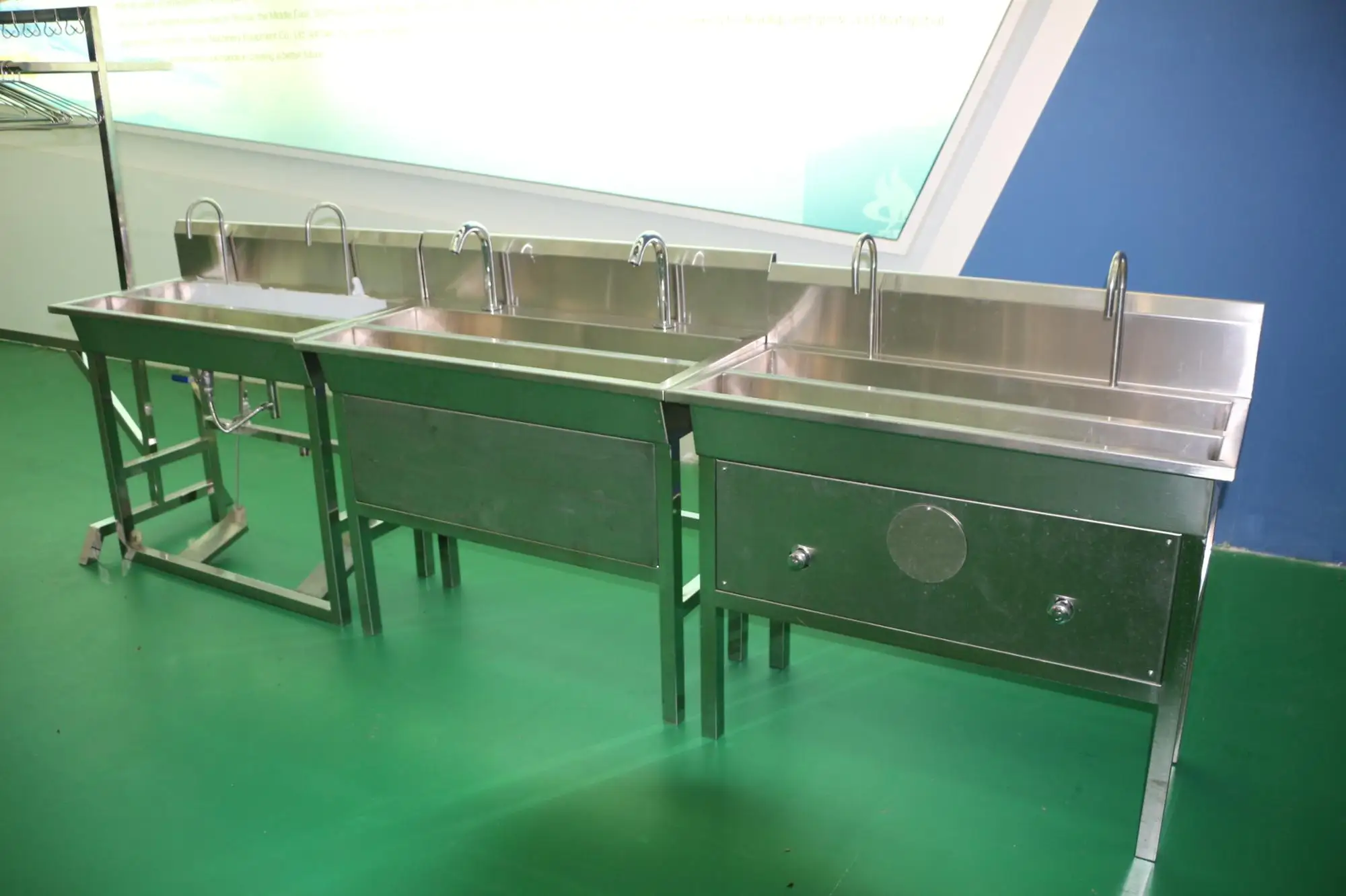 stainless steel hand washing sink