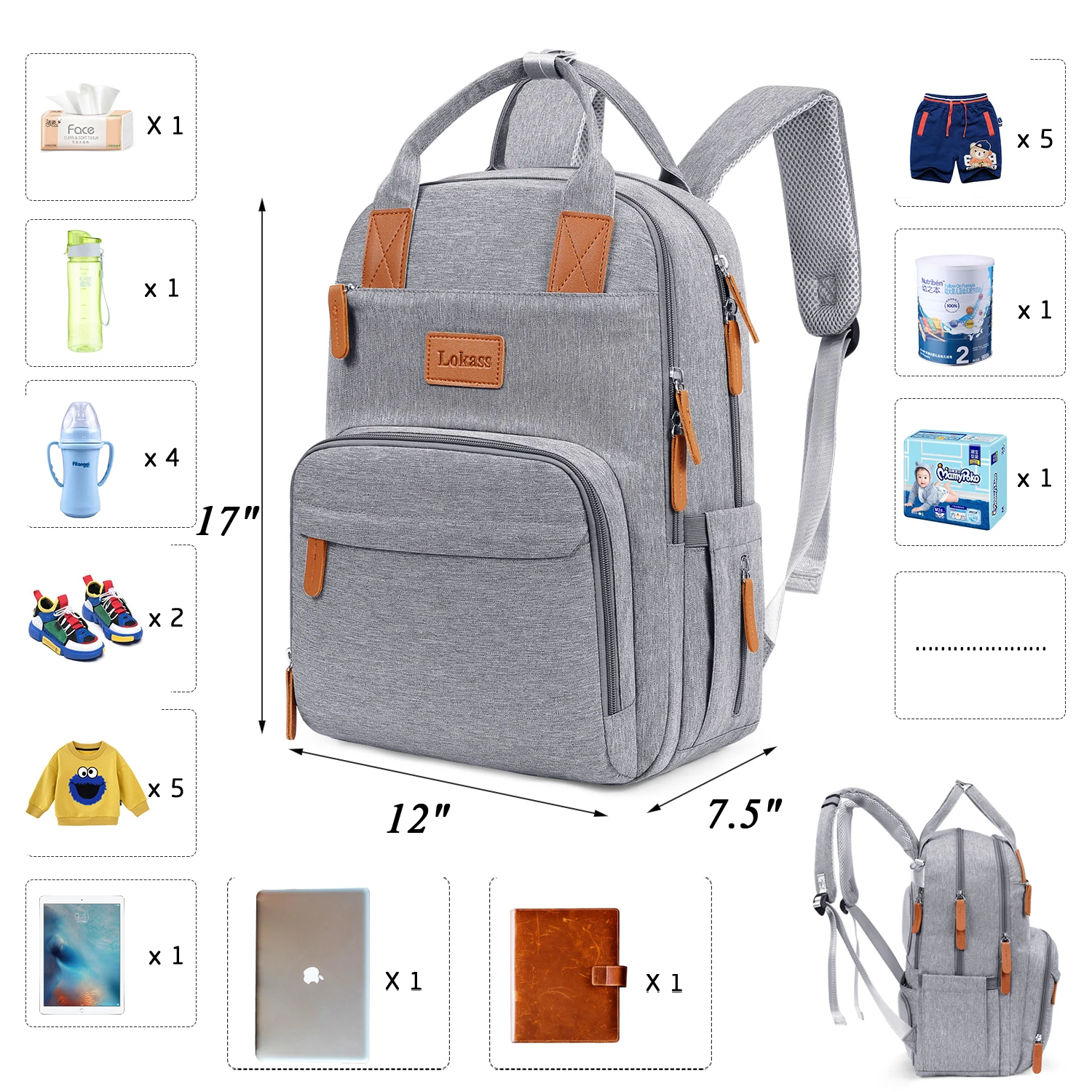 lokass diaper bag