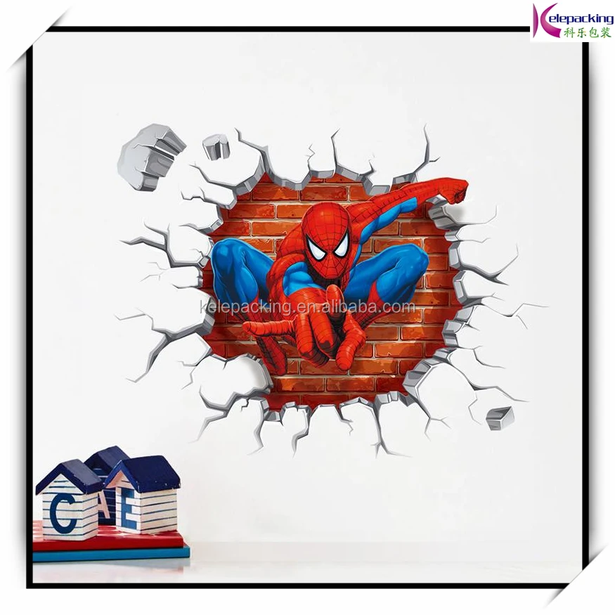 3d Spiderman Stiker Dinding Dekorasi Rumah Adesivo De