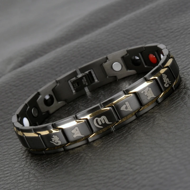 

Stainless steel health jewelry bio magnetic radiation protection men's stainless steel bracelet