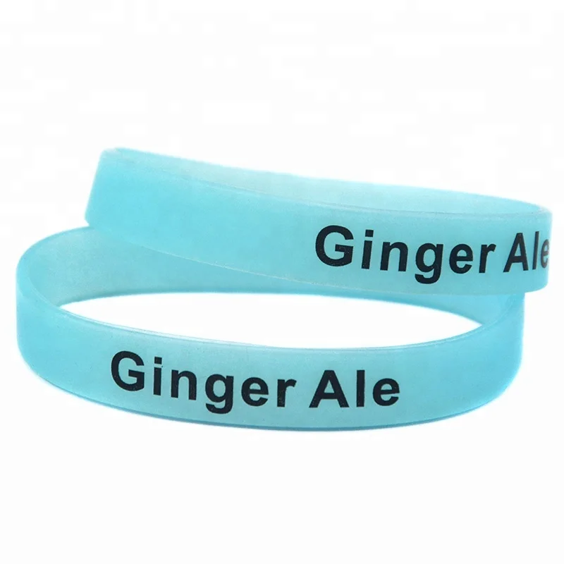 

50PCS Printed Silicone Wristband Glow in Dark Bracelet Great for Night Club, Blue