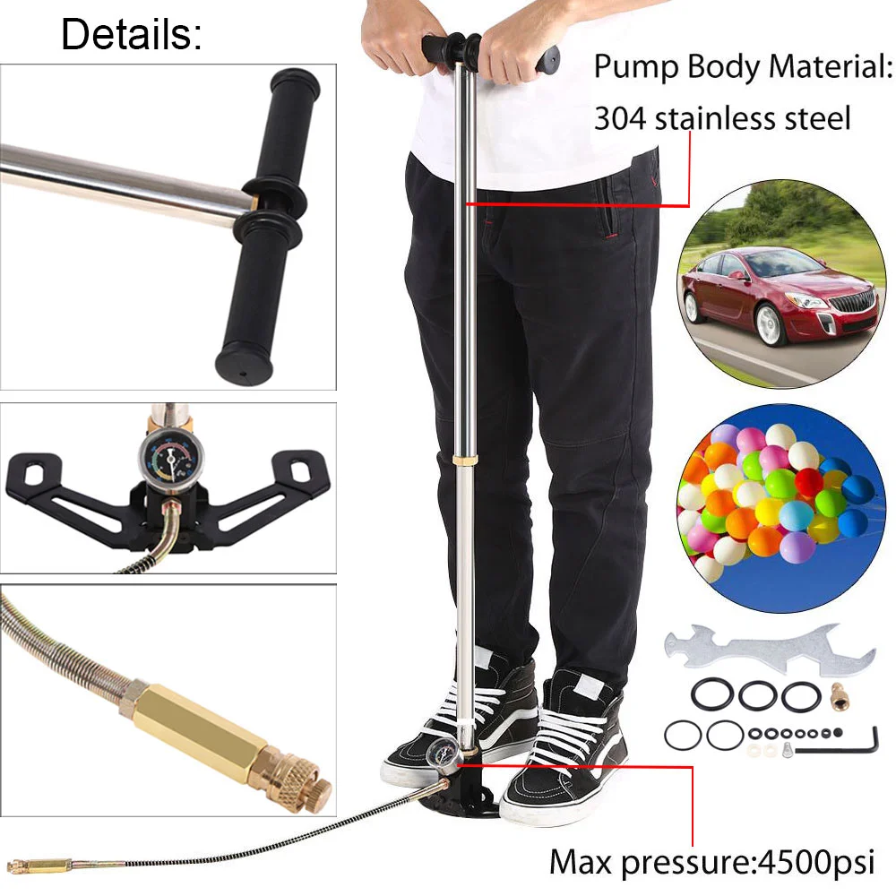 Mini High Pressure Hand Pump 3 Stage For Air Rifle 4500 Psi Pistol