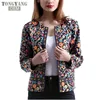 TONGYANG 2018 New Spring Botanical Jacket Autumn Basic Jacket for Women Multicolor Collarless Elegant Jackets and Coats Feminina