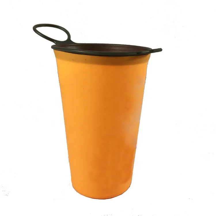 

BPA Free TPU 200Ml Orange Color Run Race Soft Runner Flexible Drinking cup For Running Outdoor Event