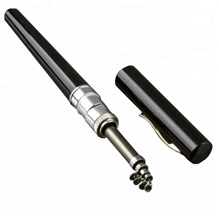 

portable pocket aluminum Ice Fishing Rod Pole + Reel mini telescoping Pen Fishing, Multi