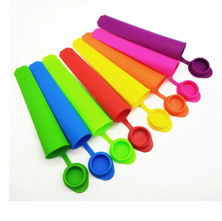 

Flexible Silicone Ice Pop Maker/Popsicle Molds,BPA Free Ice Cream Jello Maker, Red;orange;yellow;pink or customized