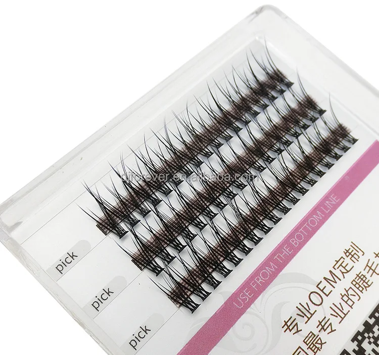 

120 Knobs Per Sheet Synthetic Fiber Lash Pre-made Eyelashes, Natural black