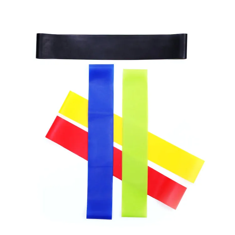 

12 Inch TPE Private Label Exercise Resistance Loop Bands Tpe Set Of 5 Color, Green, blue, yellow, red, black