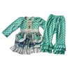 Great Quality Old Fashion Dress Matching Long Pants Special Pocket Polka Dot Clothes Set