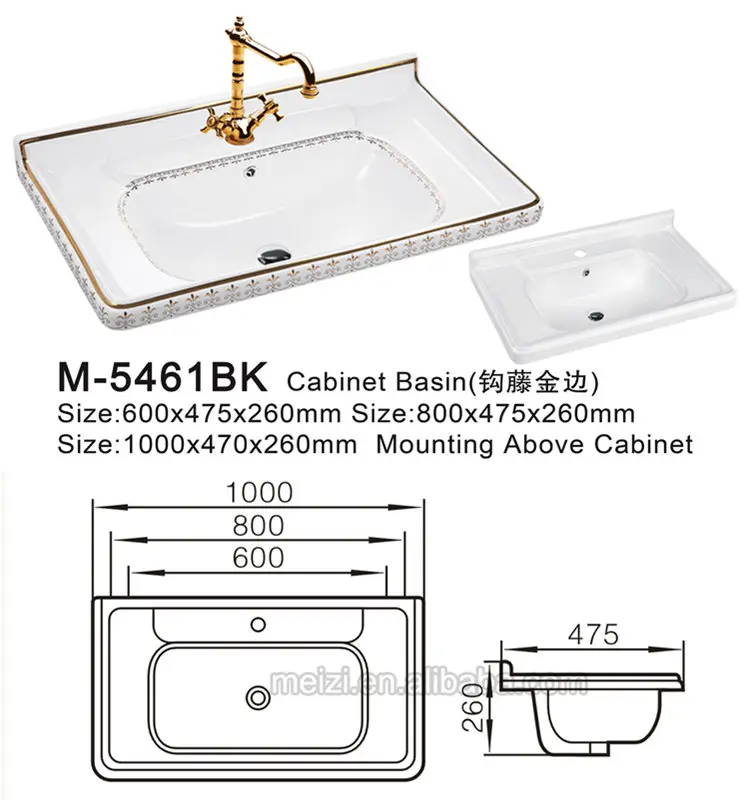 Bathroom vanity cabinet ceramic commercial hand wash basin